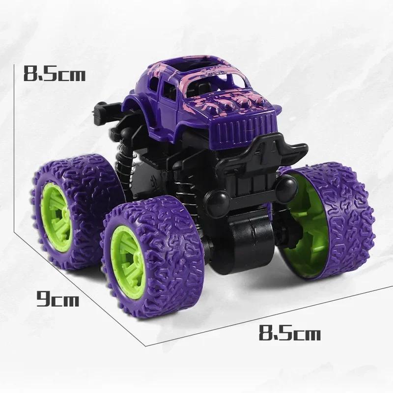 Monster Trucks Pull Back Vehicles Cars 360° Rotation 4 Wheels Drive Durable Friction Powered Push and Go Toys Truck Playset