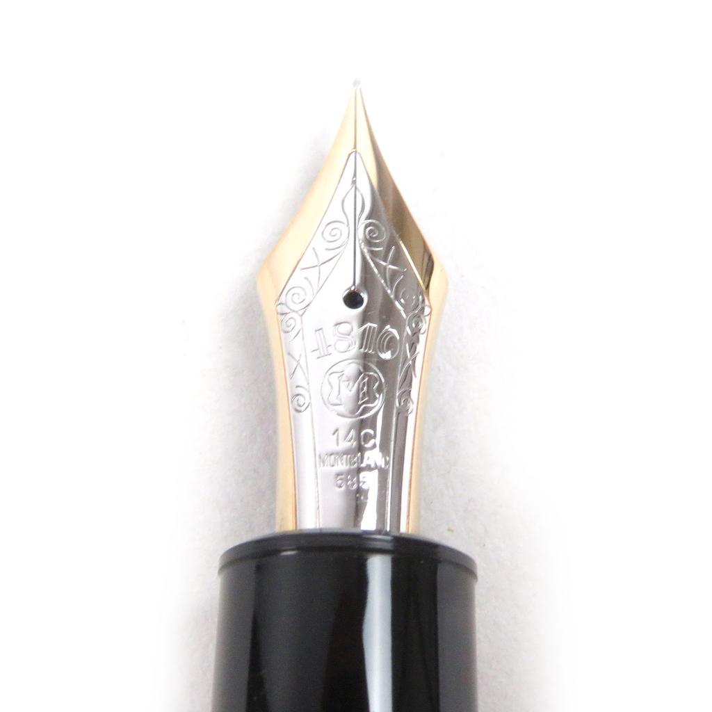 Great MONTBLANC fountain pen Meisterstück 149 Cap type Black gold 14K mens Used