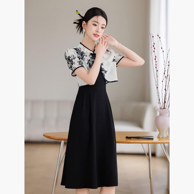 D.F.DEAR New Chinese Style Pankou Dress Set