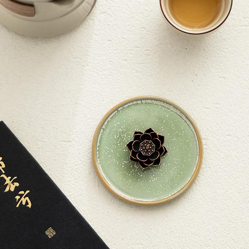 Lotus incense insert ceramic incense insert tray incense rack, line incense tray incense burner household aromatherapy incense holder indoor incense