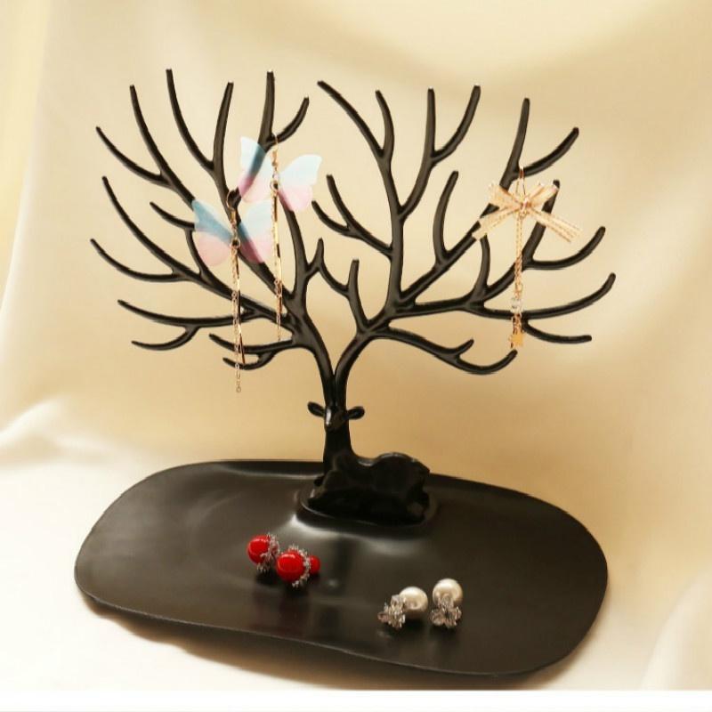 

Креативная стойка для украшений в форме дерева, ювелирное ожерелье, маленькая стойка в виде рогов, стойка для хранения украшений, аксессуары, подарки, принадлежности чёрный