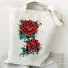 Shoulder Bag Wildflowers Canvas Tote Bag Women Daisy Rose Lavender Shopping Bag Student Plant Style Female Reusable Handbags