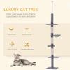 Floor To Ceiling Cat Tree 230 260cm Height Adjustable 5 Tier Cat Tower With Scratching Posts Hammock Perches Climbing Activity Centre For Indoor