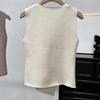 Summer French Retro Irregular Single-Breasted V-Neck Sleeveless Slim Knitted Vest For Women