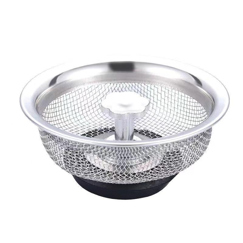 Universal Stainless Steel Anti-Clog Sink Drain Filter and Cover for Kitchen and Dishwashing - Large Size
