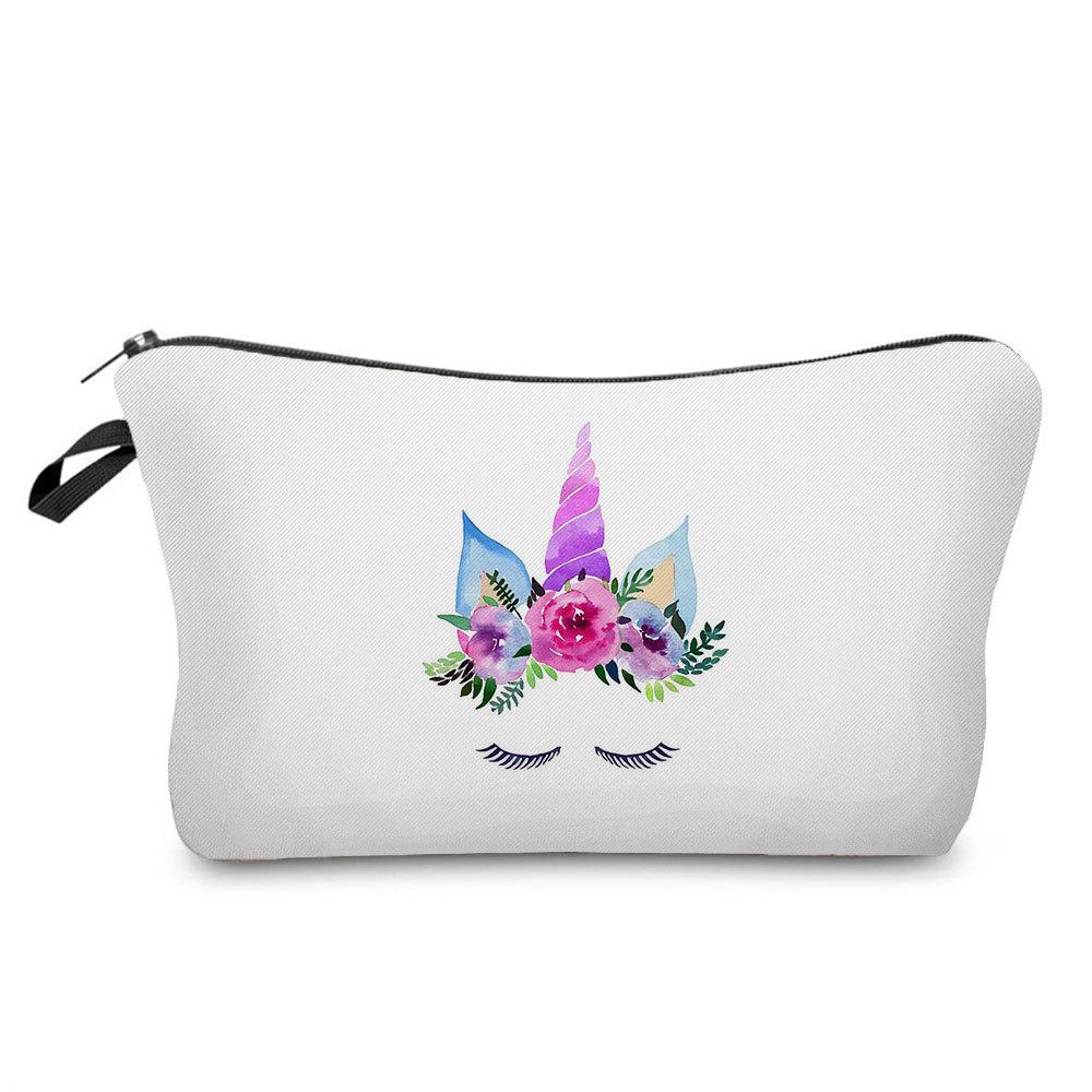 Women Unicorn Print Cosmetic Bag Toiletries Organize Travel Storage Case  6422
