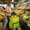 Tragbarer Einkaufswagen für tägliche Besorgungen mit Rädern, faltbar, wiederverwendbare Einkaufstasche, seitlicher leichter Trolley für Pendler, Tasche, große Kapazität