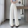 Satin Embossed Wide-leg Pants Women's Summer Thin High Waist Straight-leg Pants Casual Pants
