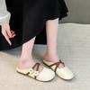 CRLAYDK Mules for Women Flat Comfortable Floral Slip On Backless Loafers Ladies Closed Toe Dressy Work Slide Casual Shoes