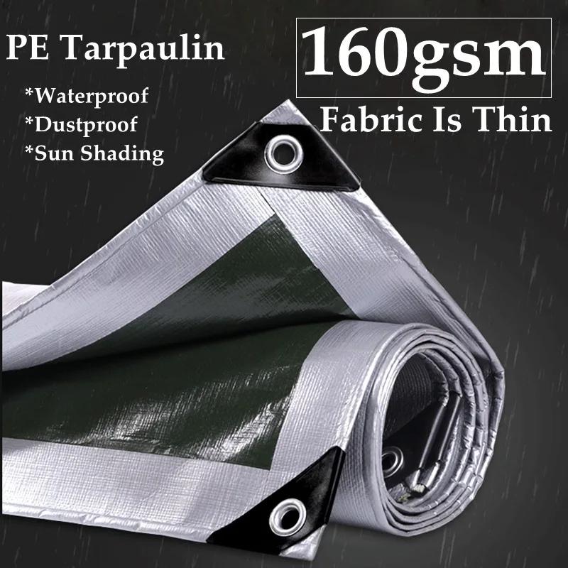 140~180GSM Outdoor Rainproof PE Tarpaulin Camping Tent Mat Gazebo Canopy Awnings Garden Furniture Cover Wateproof Sun Shade Net