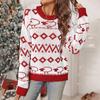 Damen S Weihnachts-Pullover Langarm Rundhals Strickoberteil