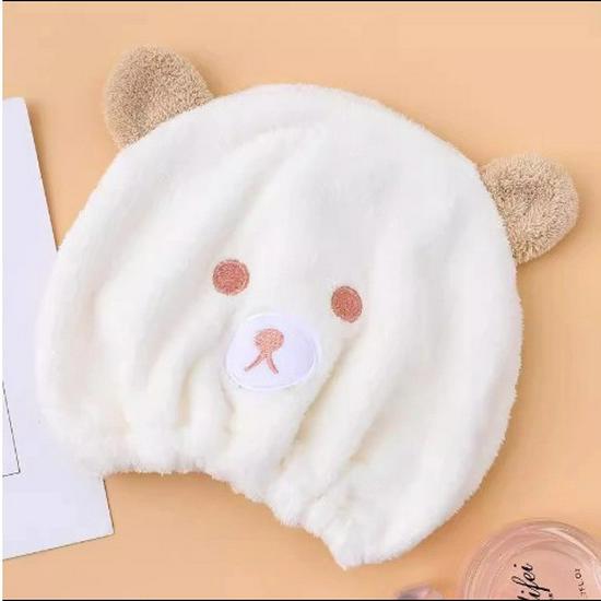 Baby Quick-Dry Hair Cap: Absorbent Coral Fleece Towel Wrap for Infants and Toddlers