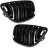BMW 2 F22 2012- Grille Inserts Between Headlights (Kidneys) Left + Right Set, Glossy Black Double Bar