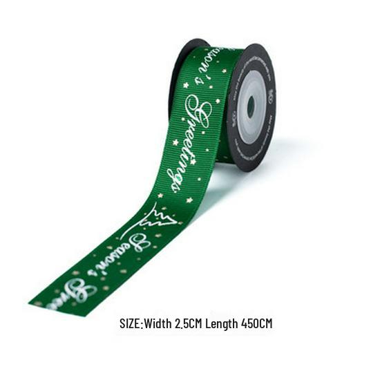 Festive Ribbon: Christmas Gift, New Year, Birthday - Red & Green Plaid with Hot Stamping for Gift Boxes & Bows