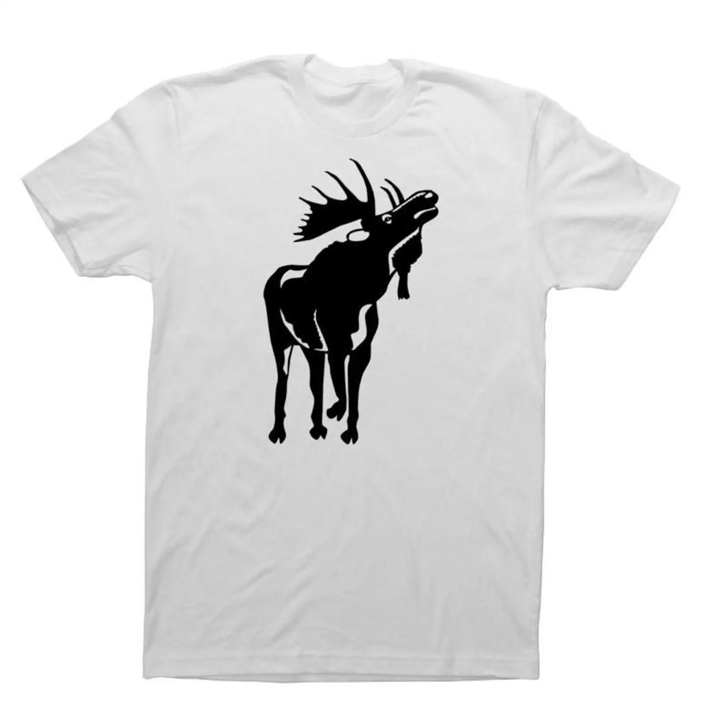 Unisexs Moose Silhouette Wildlife T Shirt Casual Outdoor Trendy Apparel Comfortable Daily Vintage Stretched Slightly