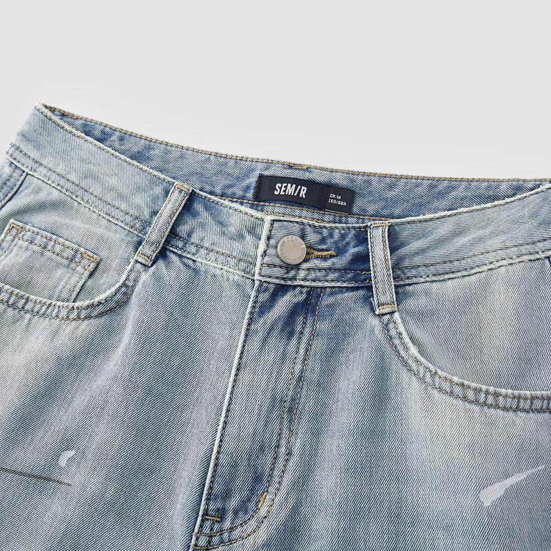 Semir Women's Summer Cool Wide Leg Raw Edge Jeans