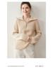 Women's Korean Style Half-Zip Cashmere Sweater - Loose, Slimming, Thickened Pullover with Turn-Down Collar for Autumn/Winter.