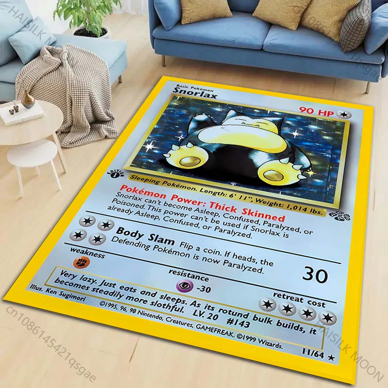 

Ковер с принтом Pokémon Пикачу Чаризард Сквиртл для гостиной, спальни, декора дивана, домашний коврик, нескользящий коврик, коврики для игр 40cm x 60cm