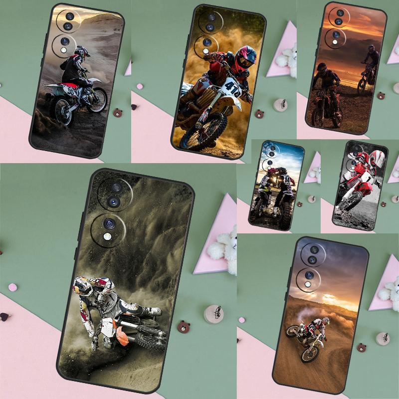 Moto Cross Motorcycle Sports Case For Honor Magic 5 6 7 8 Pro Honor 200 400 50 70 90 Lite X8b X8c X9b X9c X9d Win RT Cover