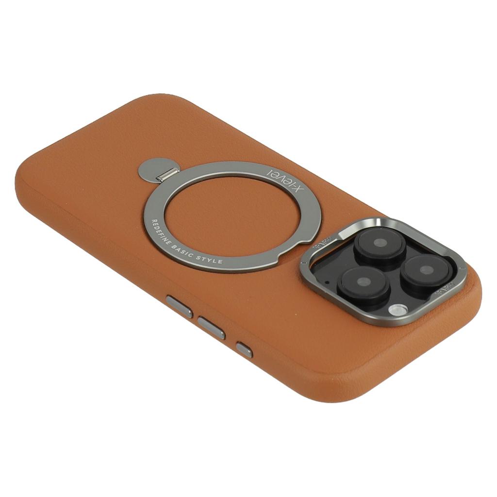 X-LEVEL For iPhone 16 Pro Max Magnetic Case Kickstand PC+PU Phone Back Cover