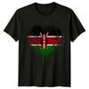 T-shirt da uomo scudo bandiera Kenya viaggio Africa maglietta effetto invecchiato
