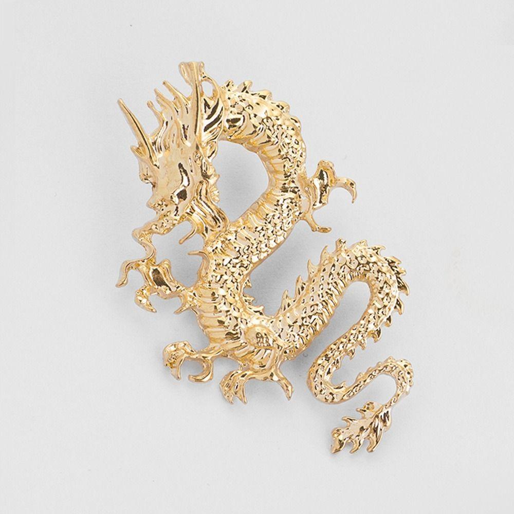 Vintage Style Dragon Earrings Unique Design High-grade Metal Animal Shaped Ear Studs Punk Chinese Zodiac Earrings Friends Gift