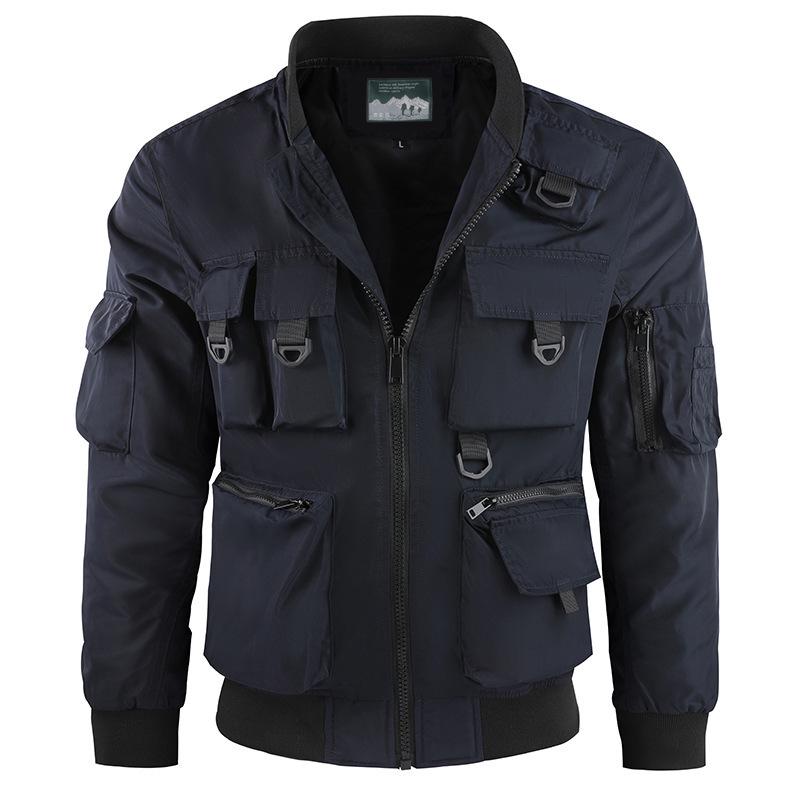 Men's Multi-pocket Water-resistant Bomber Jacket - European & American Style 8809