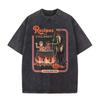 Washed Purple Retro Halloween Witch Cauldron Jack O Lantern Loose Tee