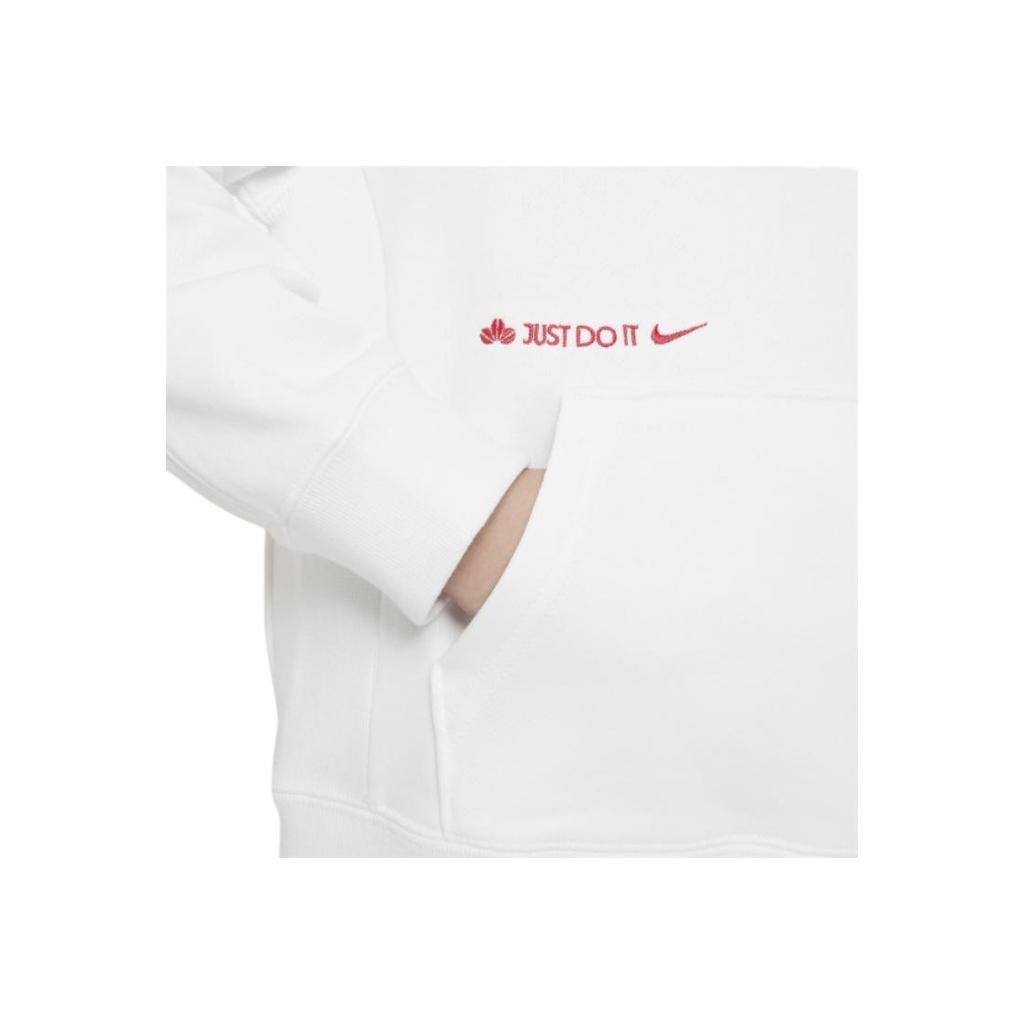 Nike Kids Logo Print Pocket Hoodie Kids Hoodies White FJ9701-121