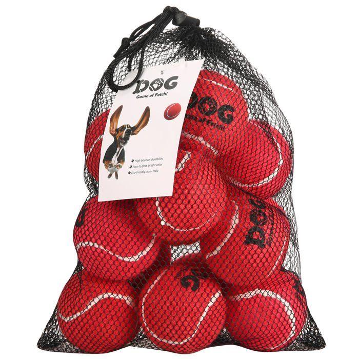 Balles de tennis pour chien - Lot 12 (M, 6,35 cm) - Flottantes - Rebond optimisé - Caoutchouc naturel