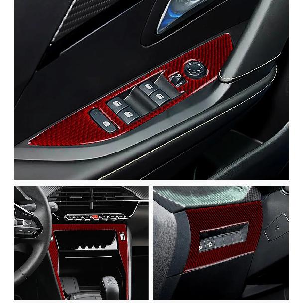 For Peugeot 208 2020 2021 2022 2023 2024 2025 Solf Carbon Fiber Center Console Gear Shift Frame Window Switch Trim Cover Sticker