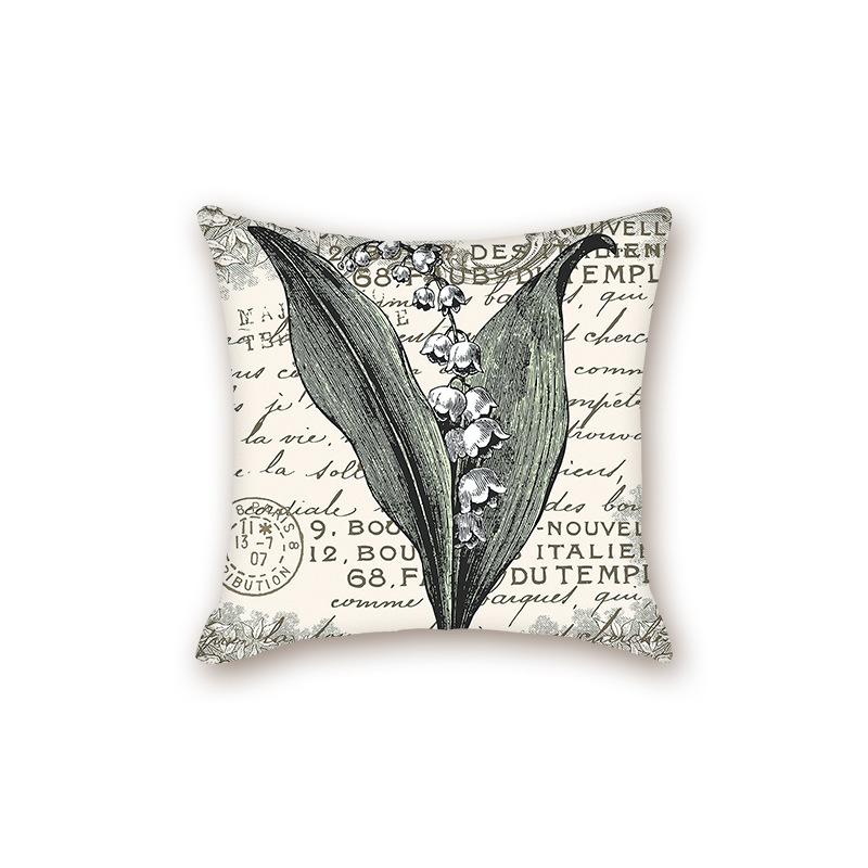 New Retro Stamp Series Decorative Sofa Cushion Pillow Cover Bedside Bedroom Backrest Pillow