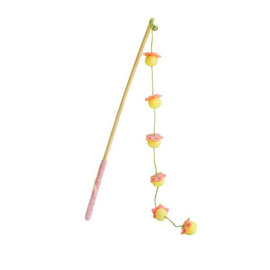 

Интерактивная кошачья удочка-игрушка, дразнилка для кошек, игрушка на веревочке с пушистыми плюшевыми шариками для игры и упражнений комнатных кошек