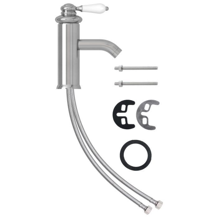 Robinet de lavabo de salle de bain - VIDAXL - Argenté - Design classique et fonctionnalité moderne