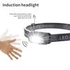 Mini Genopladelig Kraftfuld Sensor Pandelampe Fiskeri Camping USB Hoved Lygte COB LED Hoved Lys Lygte Hovedlygter Front Lygte