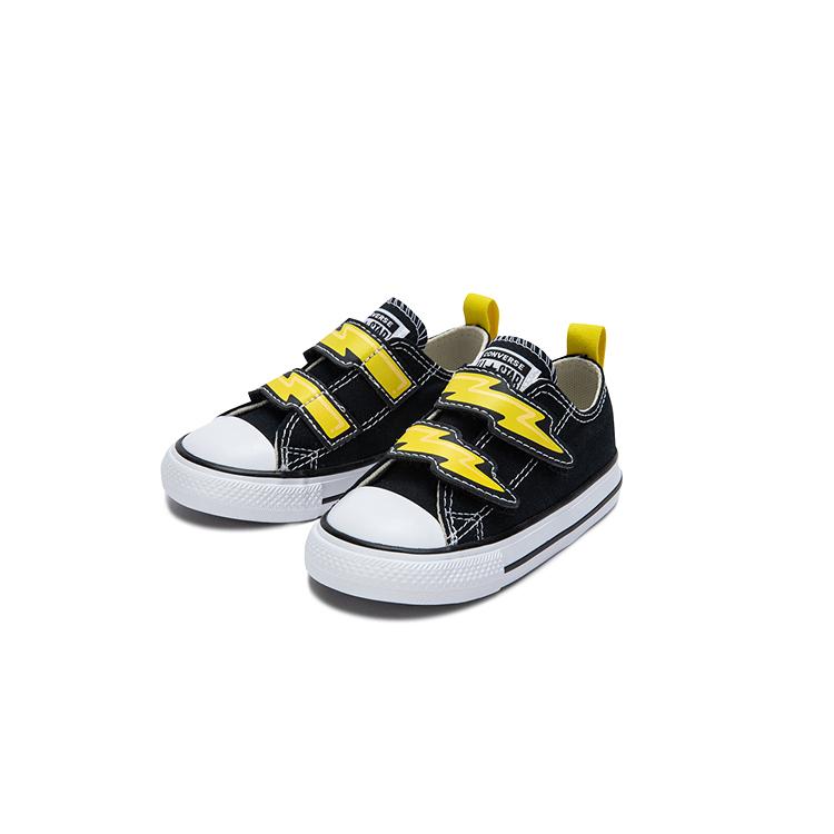 Converse Chuck Taylor All Star EasyOn Low TD Electric Bolt Baby Sneakers Black Golden-Wren A08376C