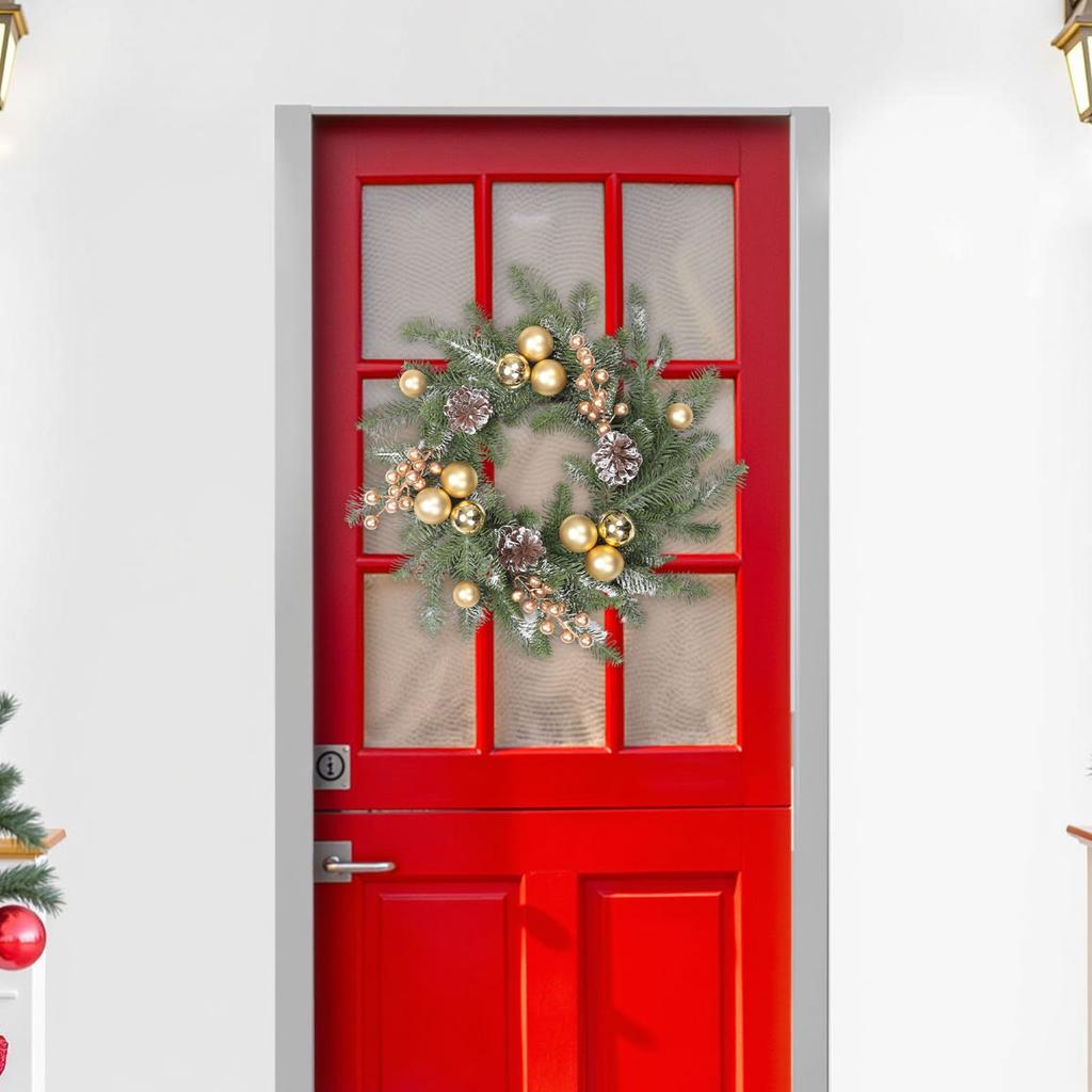 Christmas Decorations, Gold Christmas Ball Wreath, Rattan Wall Hanging, Hotel And Shopping Mall Ornaments, Christmas Wreath