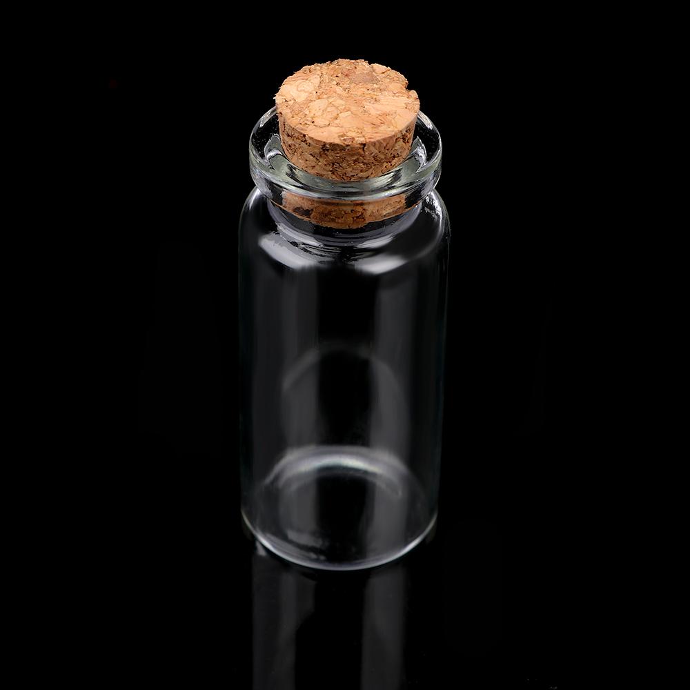 Newest Smooth Transparent Mini Cork Stopper Glass Bottle Glass Craft Containers Mini Messages Jar