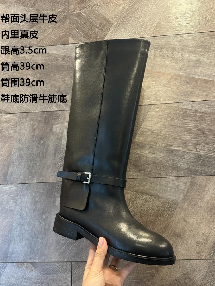 Fashion 2025 Women Autumn Winter Slip-On High Boots for Woman's Luxury Design Brand Round Toe Riding Boots Ladies Motorcycle Botas