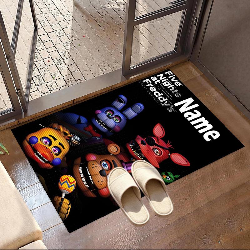 Custom Name Personalized Five Nights at Freddy's Print Carpet, Versatile Home Decor Rug, for Playroom, Apartment, Balcony, Entryway, Hallway Gift