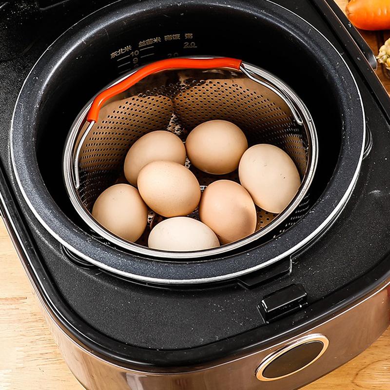 Stainless Steel Kitchen Steam Basket Pressure Cooker Anti-Scald Steamer Multi-Function Fruit Cleaning Basket Accessories