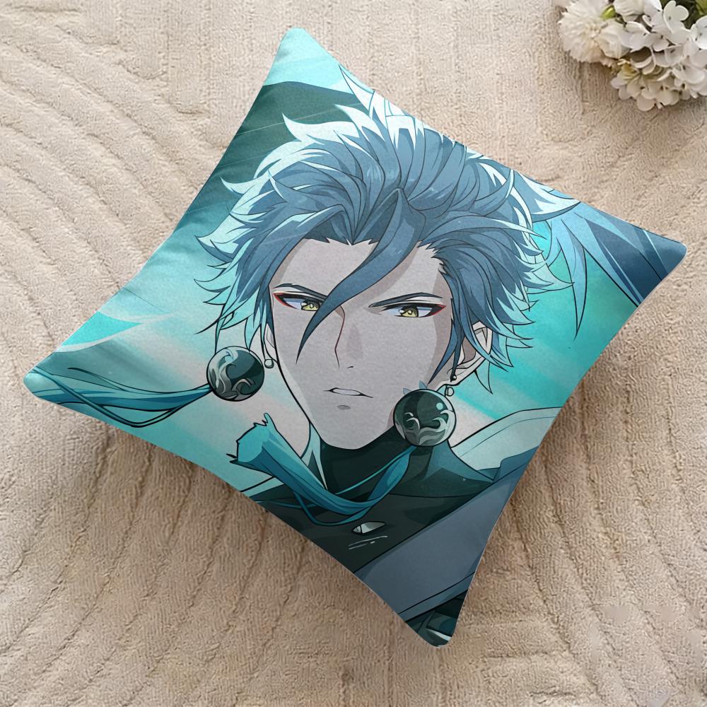 Ji Yan Wuthering Waves Cute Cushion Cover Silky Short Plush Invisible Zipper Dustproof Sofa Pillow Case For Home Decor