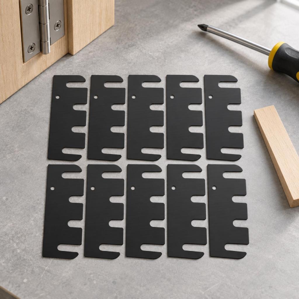 10 Pieces Door Hinge Repair Shim Coated Finish Easy to Install Hole Filler Plate for