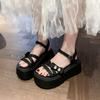 Fashion Summer Women Platform Sandals Stylish Thick Bottom Flat Sandals Ladies Elegant Party Gladiator Shoes Women Sandalias De Mujer