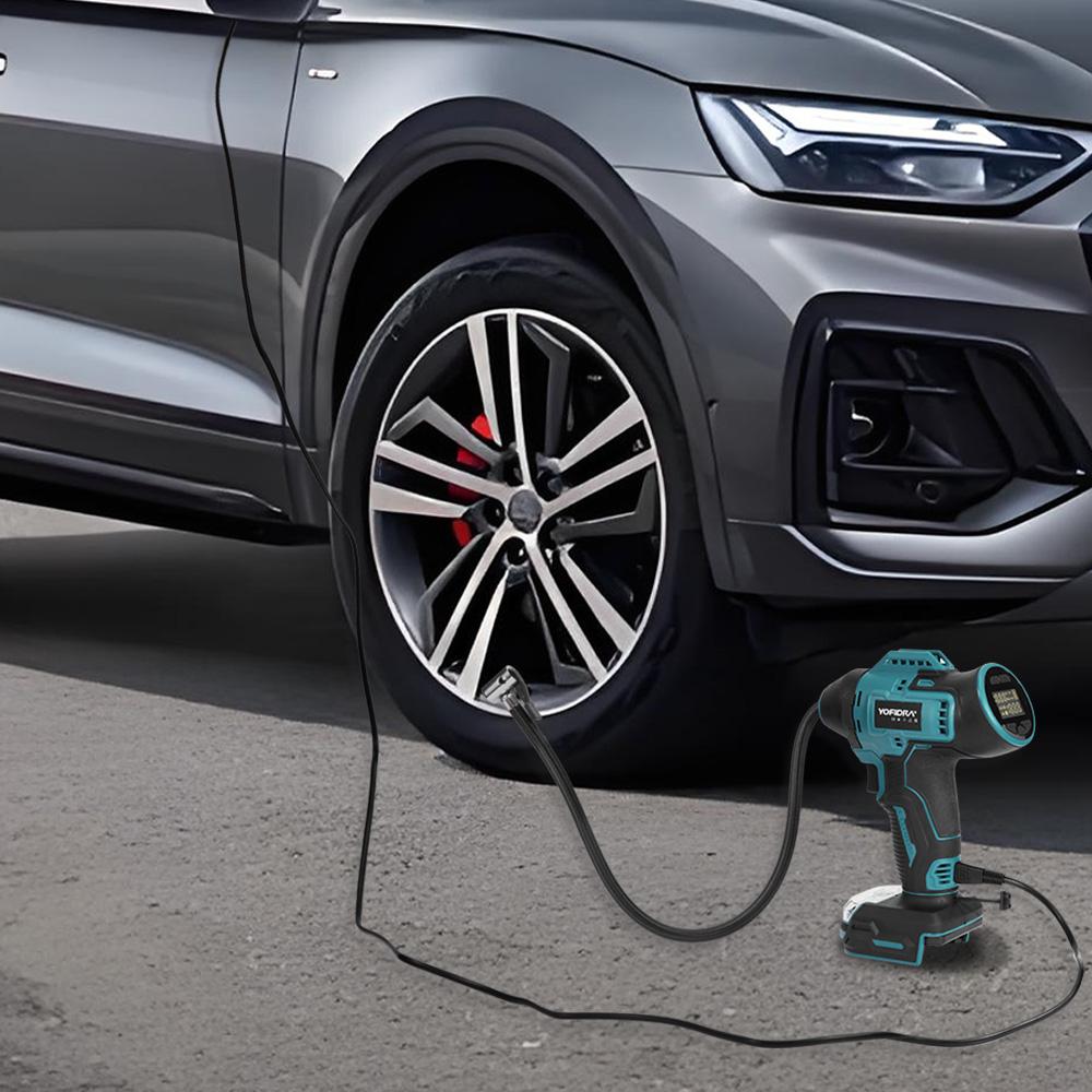 Yofidra 1100kpa Electric Air Pump Cordless Inflatable Pump With Digital Display Portable Car  Pneumatic Tool For Makita 18V Battery