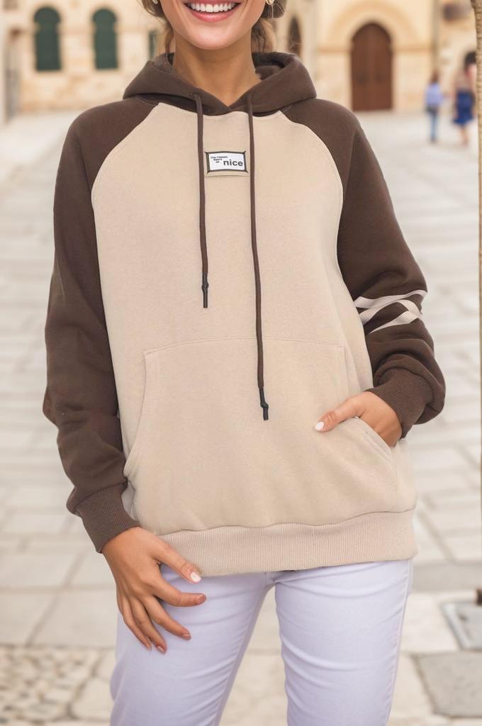 

Kangaroo Pocket Sweat Brownbeige