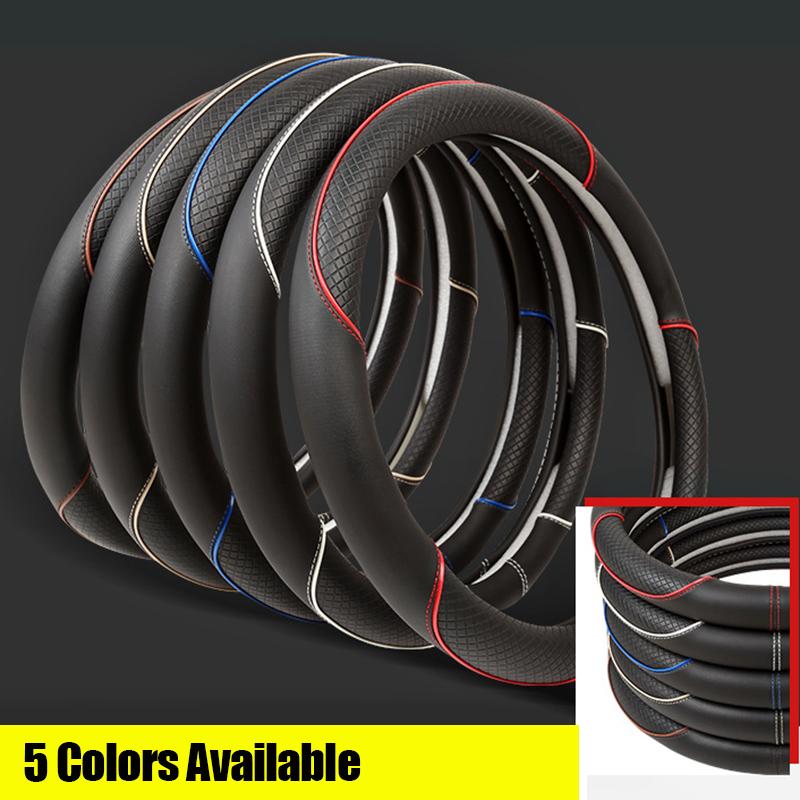 Car Steering Wheel Cover Leather 38cm for Toyota Corolla Fortuner Sequoia Auris Avensis YARIS Vios Celica 86 Rav4 4Runner C-HR