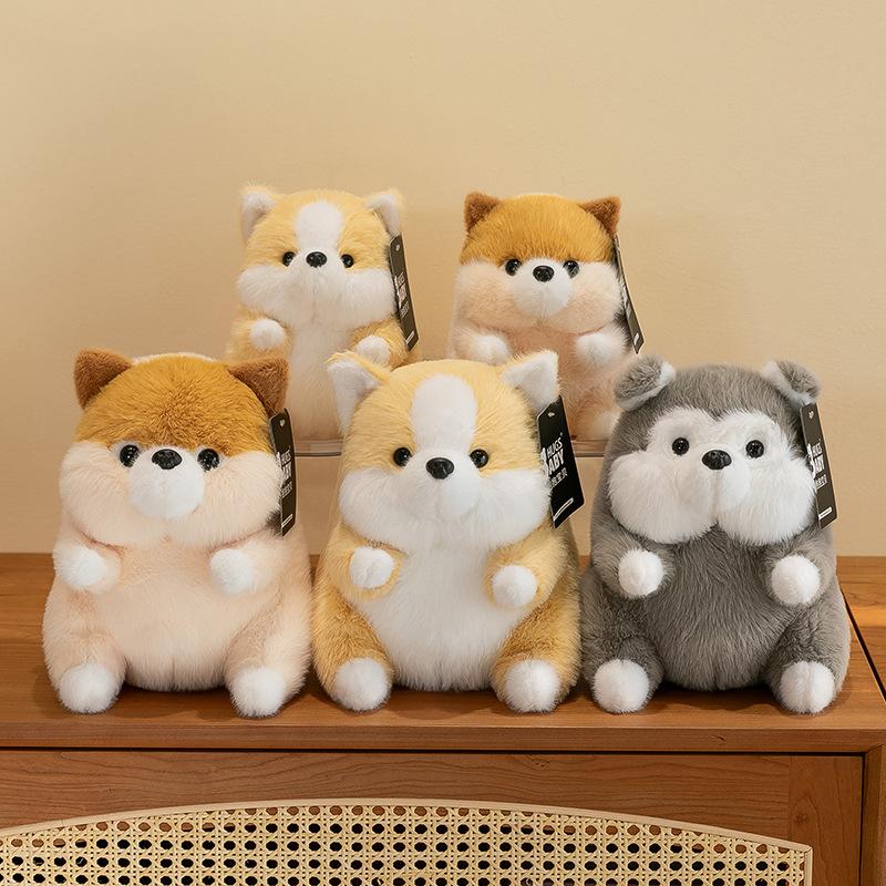 New Corgi Doll Pose Puppy Pillow Doll Girl Sleeping on Bed Rag Doll Plush Toy