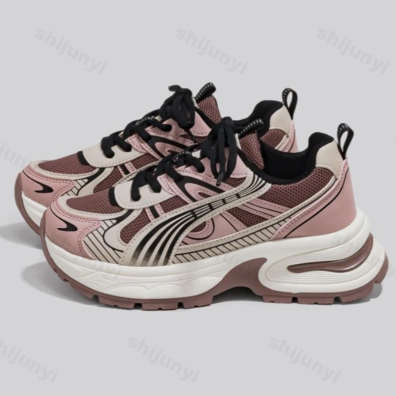 Fashion Woman Shoes 2025 New Sneakers Women Platform Flat Shoe Gray Pink Casual Trainers Ladies Chunky Sneakers Womens Zapatillas Mujern