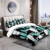Western Skull Cactus Print Duvet Cover Set(1 Duvet Cover & 1/2 Pillowcase)Boho Style Bedding Set For Bedroom Decor